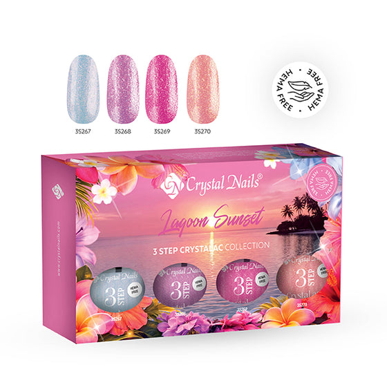 Kit 3Step CrystaLac Lagoon Sunset 2026 (4x4ml) - Crystal Nails