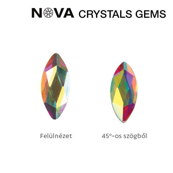 Strasuri Nova Gems Boabe De Grau 3,4X8 Mm Crystal Ab (10 Buc) image 0