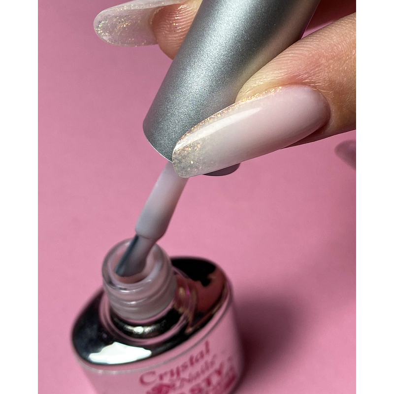 Elasty Hardener Gel - Milky Rose - 13ml - Crystal Nails – culoare și textură
