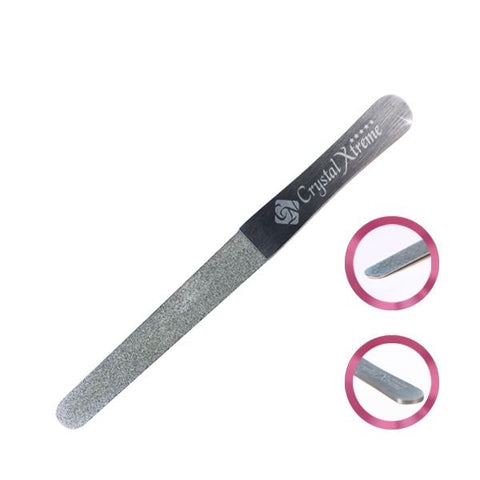 Pilă Xtreme Din Oțel Inoxidabil - 80/120 - Scurt - Crystal Nails