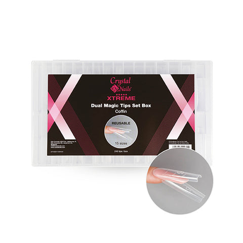 Xtreme Dual Magic Tip Box - Coffin - 240 buc - Crystal Nails