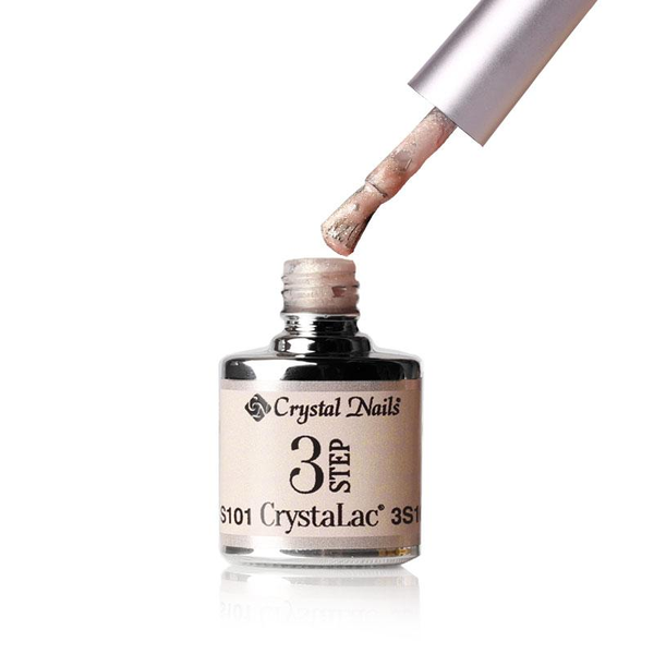 3Step Crystalac 3S101 4ml - Crystal Nails - flacon și aplicator