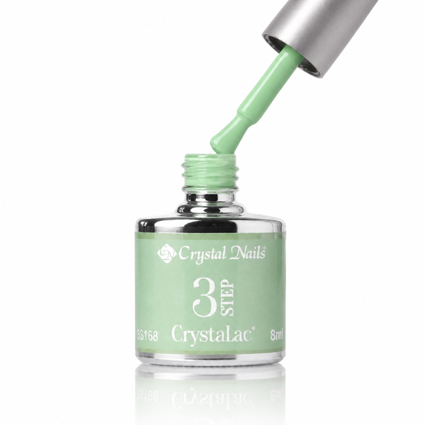 3Step Crystalac 3S168 Jasmine Green 8ml - Crystal Nails - flacon și aplicator