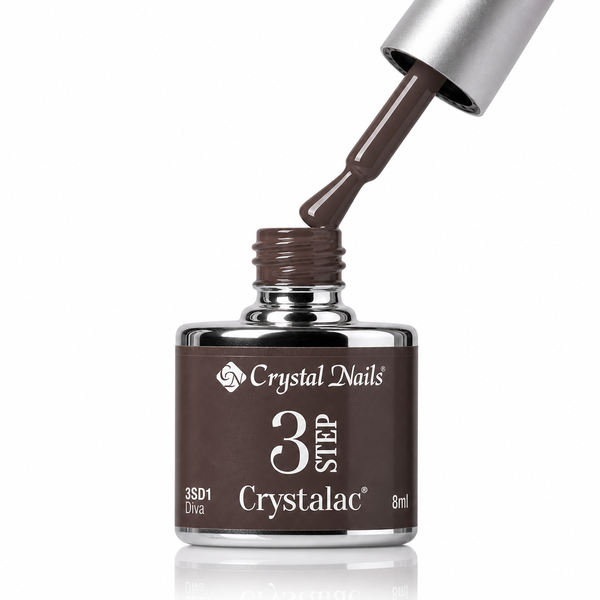 3Step Crystalac 3SD1 Diva 8ml - Crystal Nails - flacon și aplicator