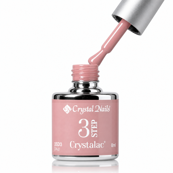 3Step Crystalac 3SD3 Diva 8ml - Crystal Nails - flacon și aplicator