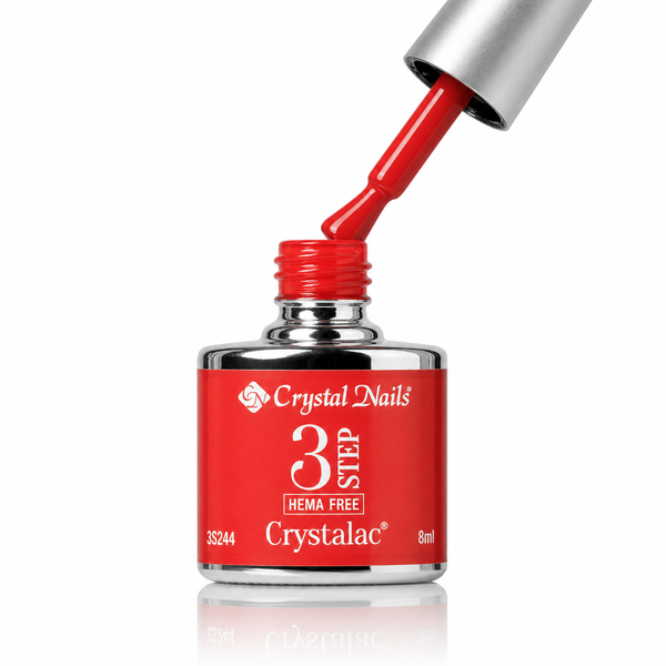 3Step HEMA FREE Crystalac 3S244 8ml - Crystal Nails - flacon și aplicator