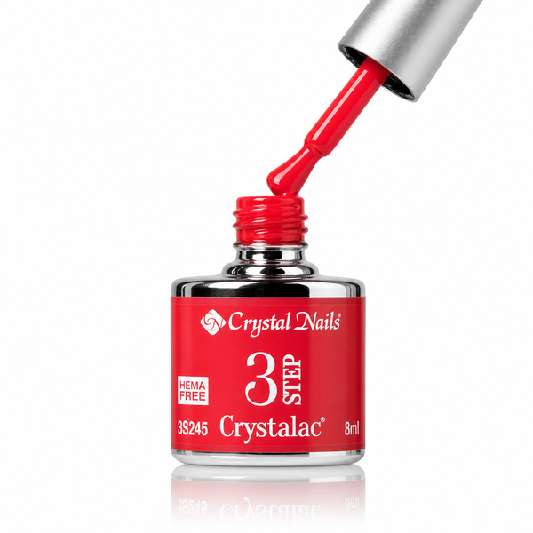 3Step HEMA FREE Crystalac 3S245 8ml - Crystal Nails - flacon și aplicator