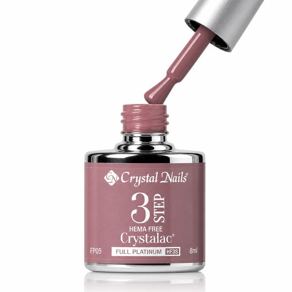 3Step HEMA FREE Crystalac Full Platinum HF3S FP05 8ml - Crystal Nails - flacon și aplicator