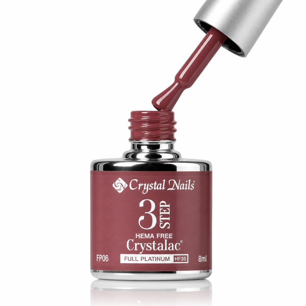 3Step HEMA FREE Crystalac Full Platinum HF3S FP06 8ml - Crystal Nails - flacon și aplicator