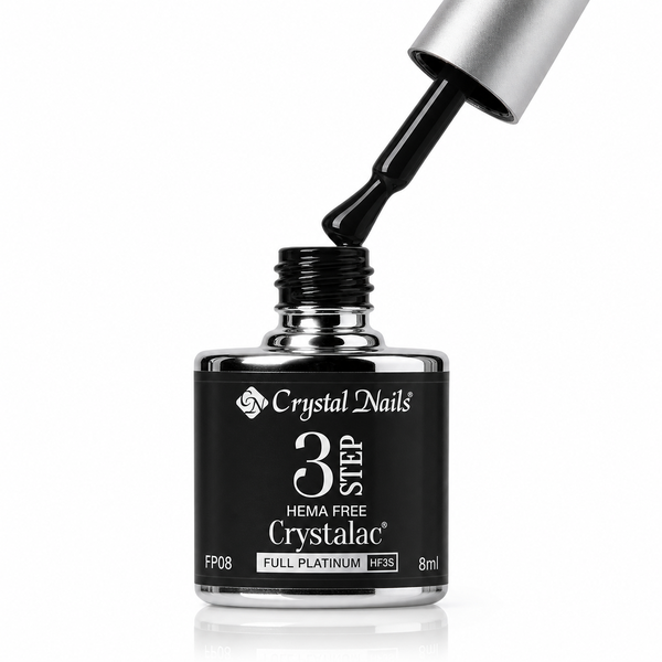 3Step HEMA FREE Crystalac Full Platinum HF3S FP08 8ml - Crystal Nails - flacon și aplicator
