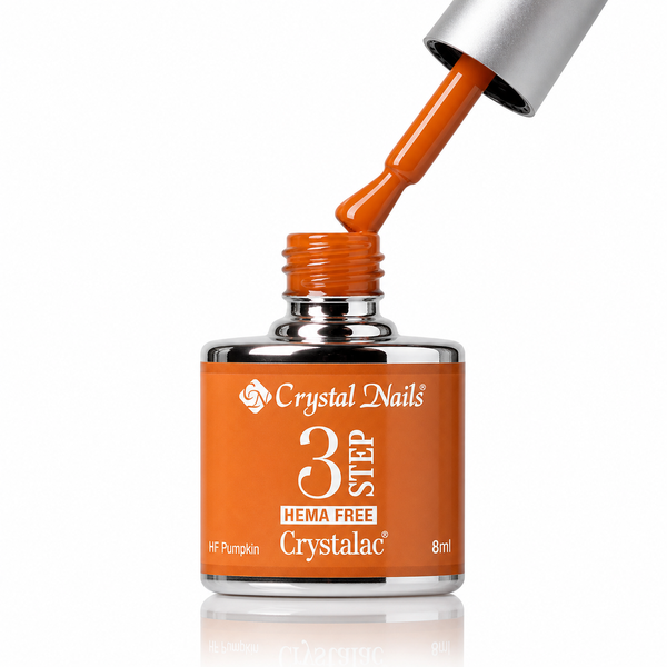 3Step HEMA FREE Crystalac HF Pumpkin 8ml - Crystal Nails - flacon și aplicator