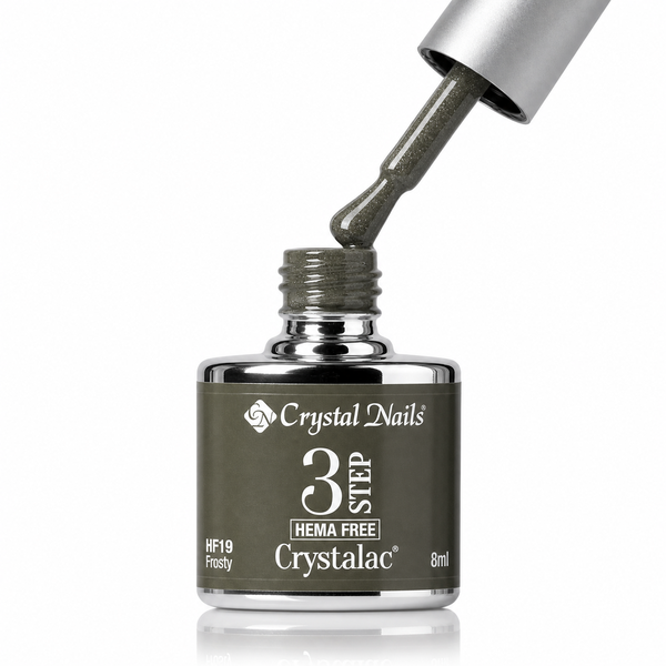 3Step HEMA FREE Crystalac HF19 Frosty 8ml - Crystal Nails - flacon și aplicator