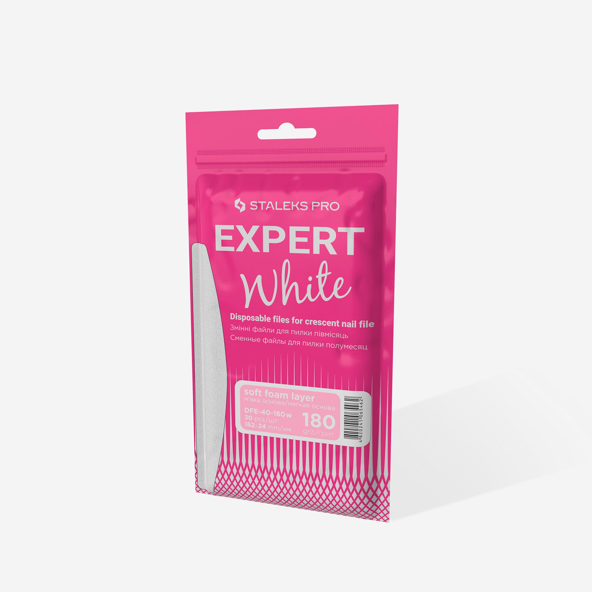 Pile Albe Semilună Spumă - EXPERT 40 180 (30 buc) DFE-40-180w - Staleks