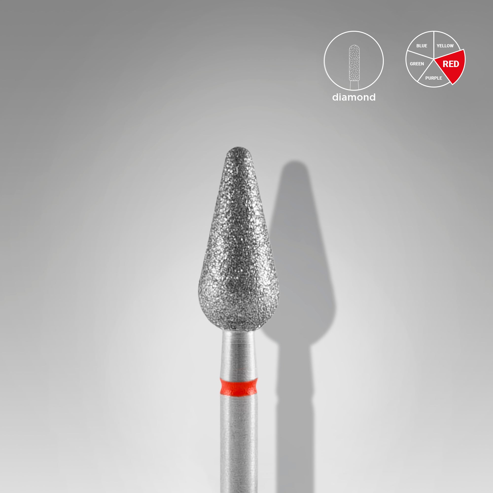Cap Diamant Pară Rotunjită Roșu - EXPERT 5/12 mm FA101R050/12 - Staleks