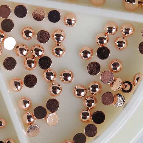 Rezerve Perle Metalice - Semiperle Rose Gold - 3 mm - Crystal Nails