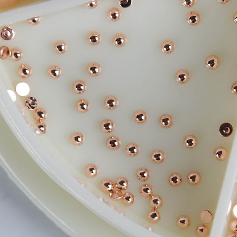 Rezerve Perle Metalice - Semiperle Rose Gold - 1,5 mm - Crystal Nails