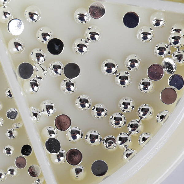 Rezerve Perle Metalice - Semiperle Silver - 3 mm - Crystal Nails