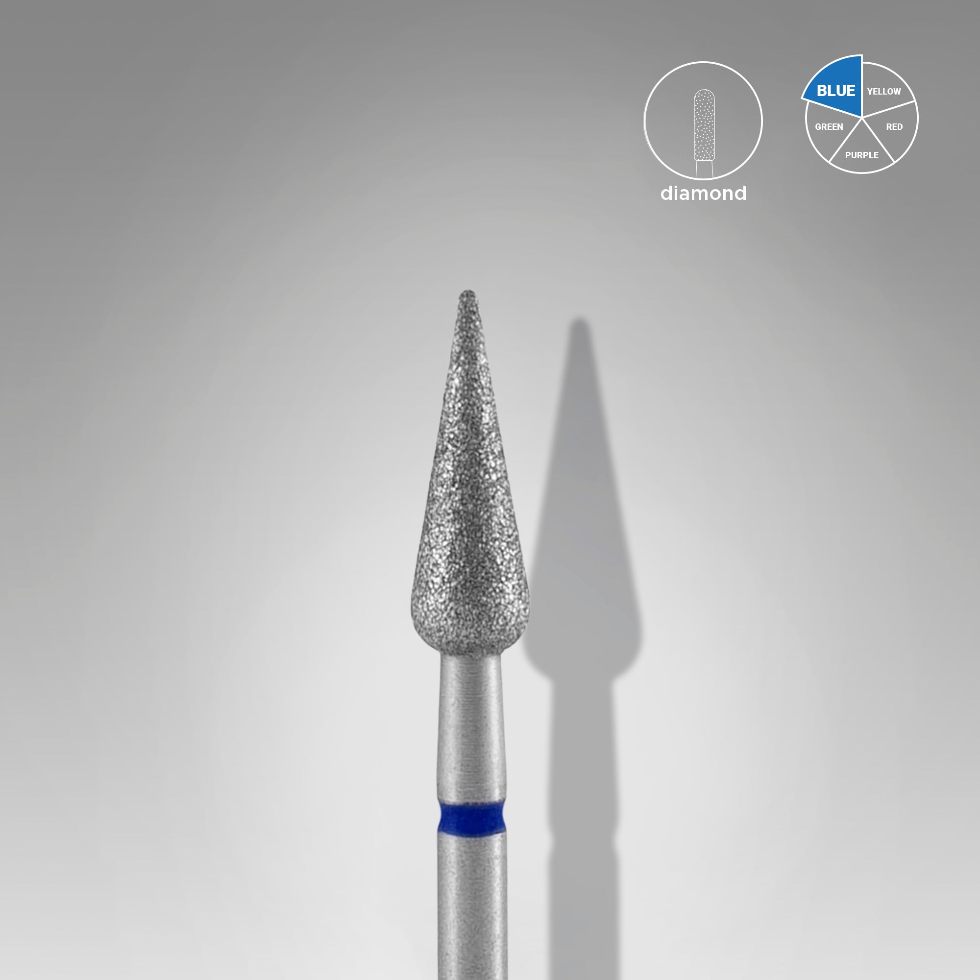 Cap Diamant Pară Ascuțită Albastru - EXPERT 4/12 mm FA100B040/12 - Staleks