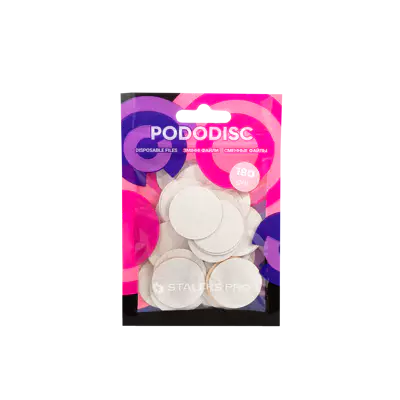 Rezerve Pilă pentru disc plastic pedichiură înclinat STALEKS PRO L - Set 50 buc  - Abrazivitate: 180 image 0