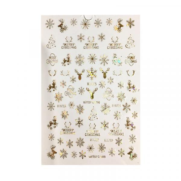 Nail sticker WG-445 Holo Gold - Christmas image 0