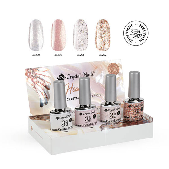 Kit 3Step CrystaLac Heaven Shimmer & Glitter 2026 (4x4ml) - Crystal Nails