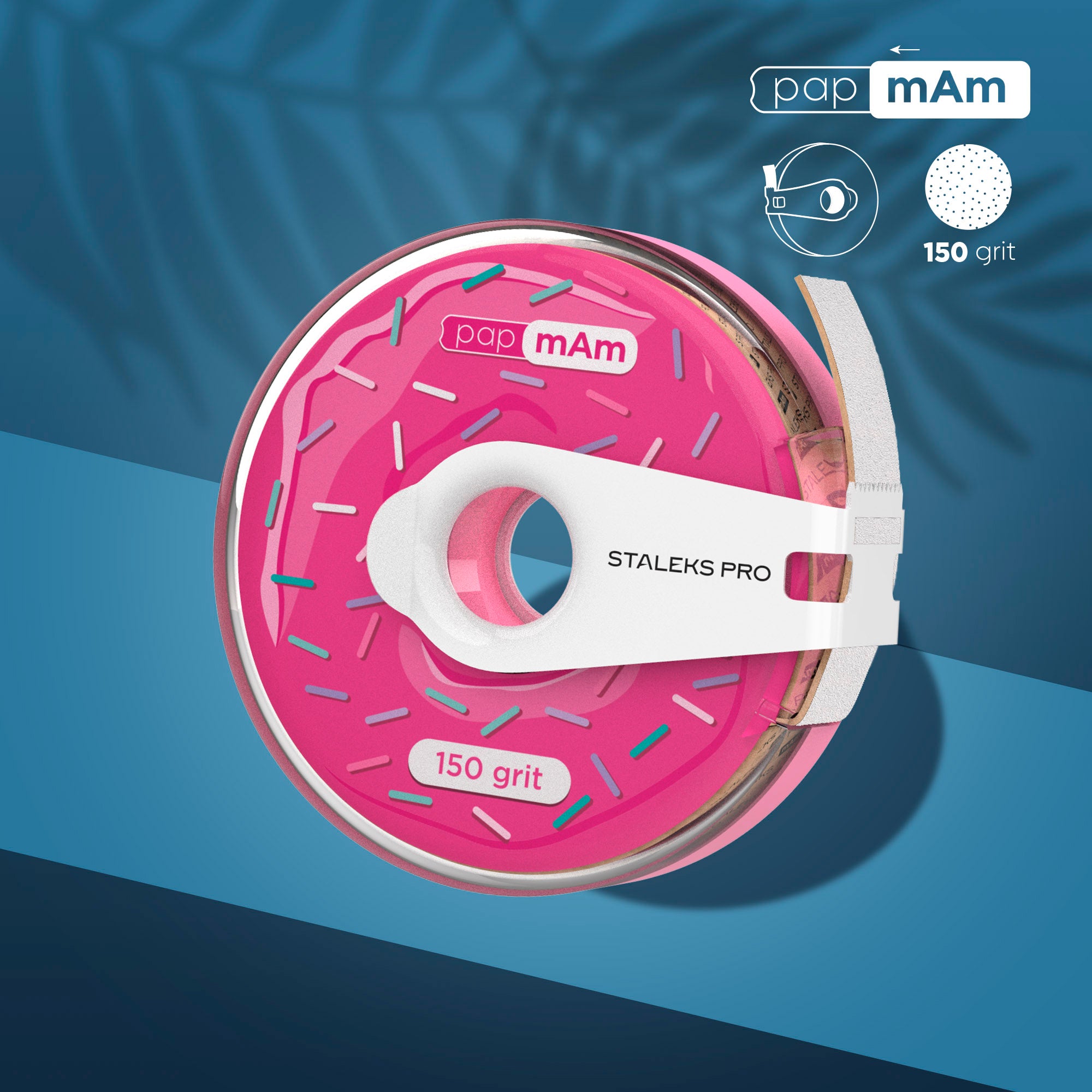 Bandă abrazivă albă de unică folosință papMam EXPERT 150 grit în carcasă plastic (ATC-150W) – Staleks