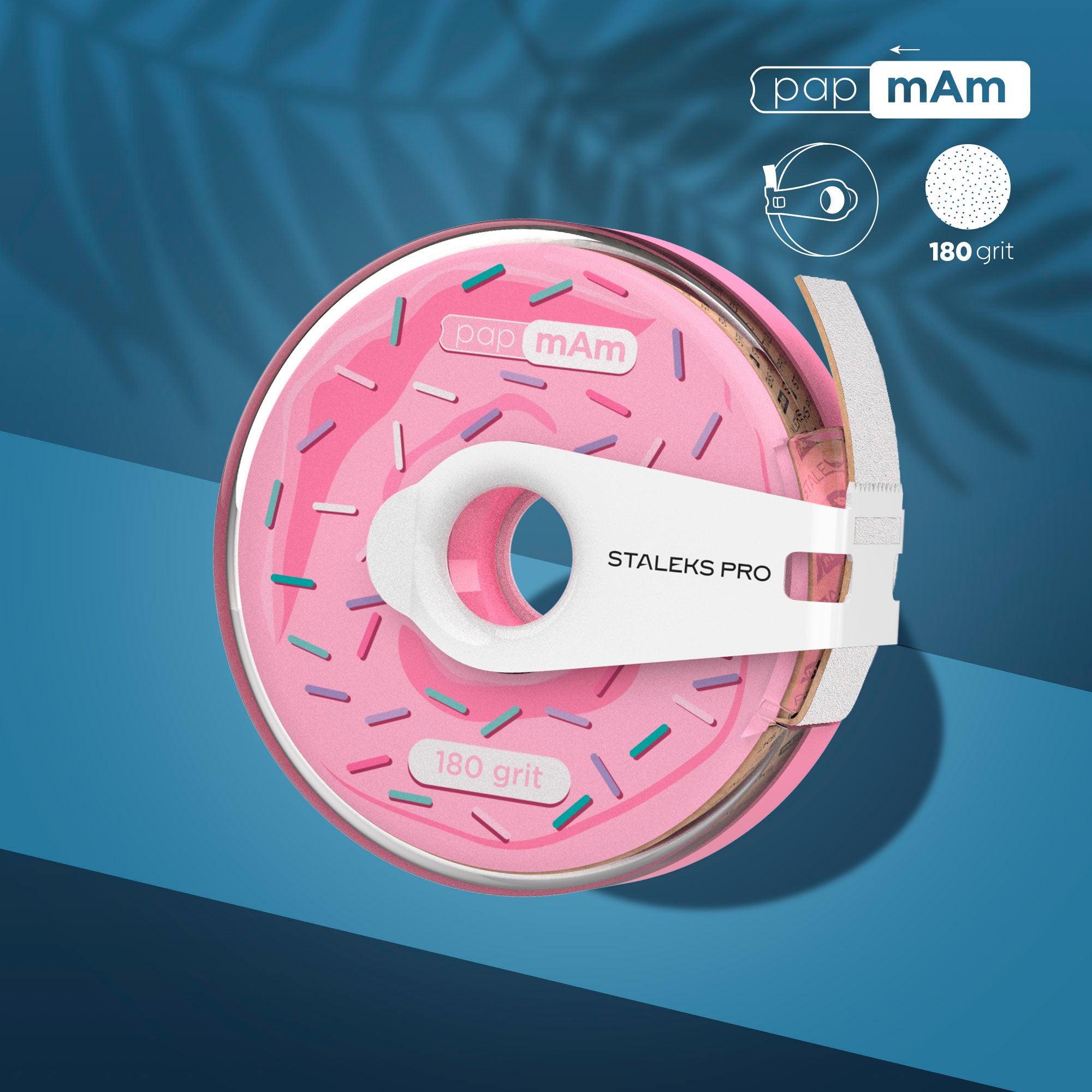 Bandă abrazivă albă de unică folosință papMam EXPERT 180 grit în carcasă plastic (ATC-180W) – Staleks