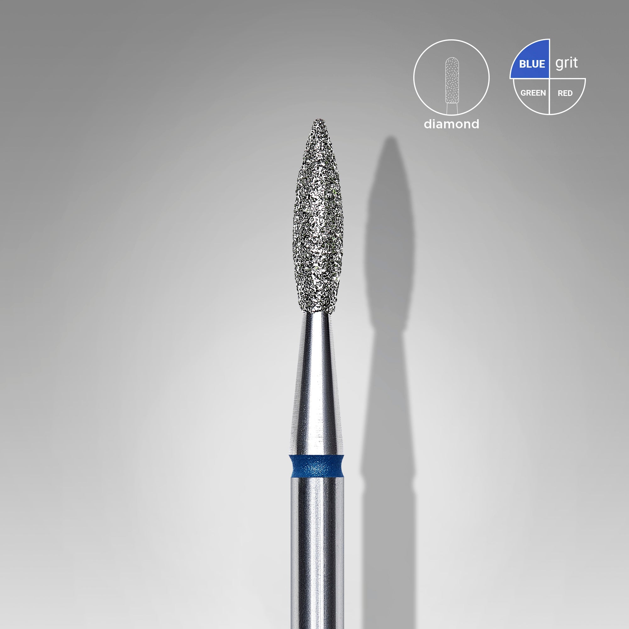 Cap diamant flacără ascuțită albastru EXPERT 2,1 mm / 8 mm (FA11B021/8) – Staleks