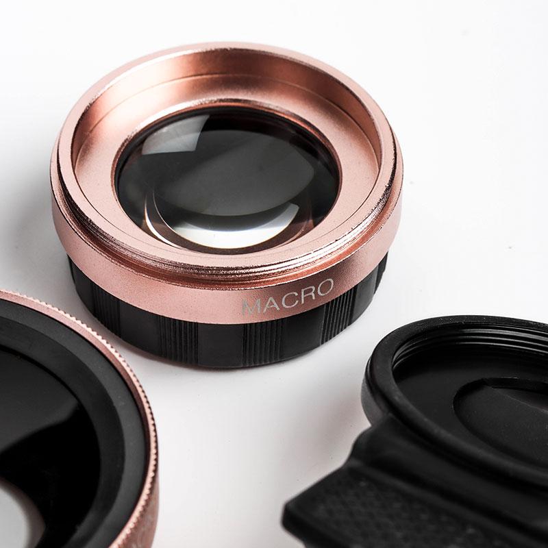 Kit Lentilă macro telefon 2 in 1 - 37mm 0.45WM - ROSEGOLD image 1