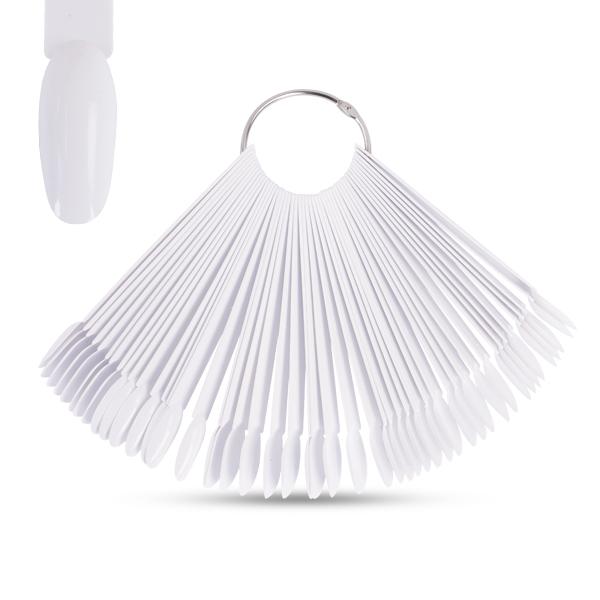 Paletar Migdală - 50 De Tipsuri Pe Inel – Alb – Crystal Nails