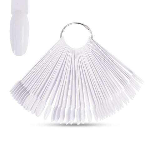 Paletar Migdală - 50 De Tipsuri Pe Inel - Alb - Crystal Nails