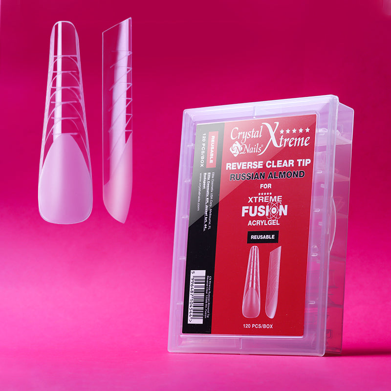 Fusion Acrygel Reverse Tips - Slim Russian Almond - 120buc – Crystal Nails