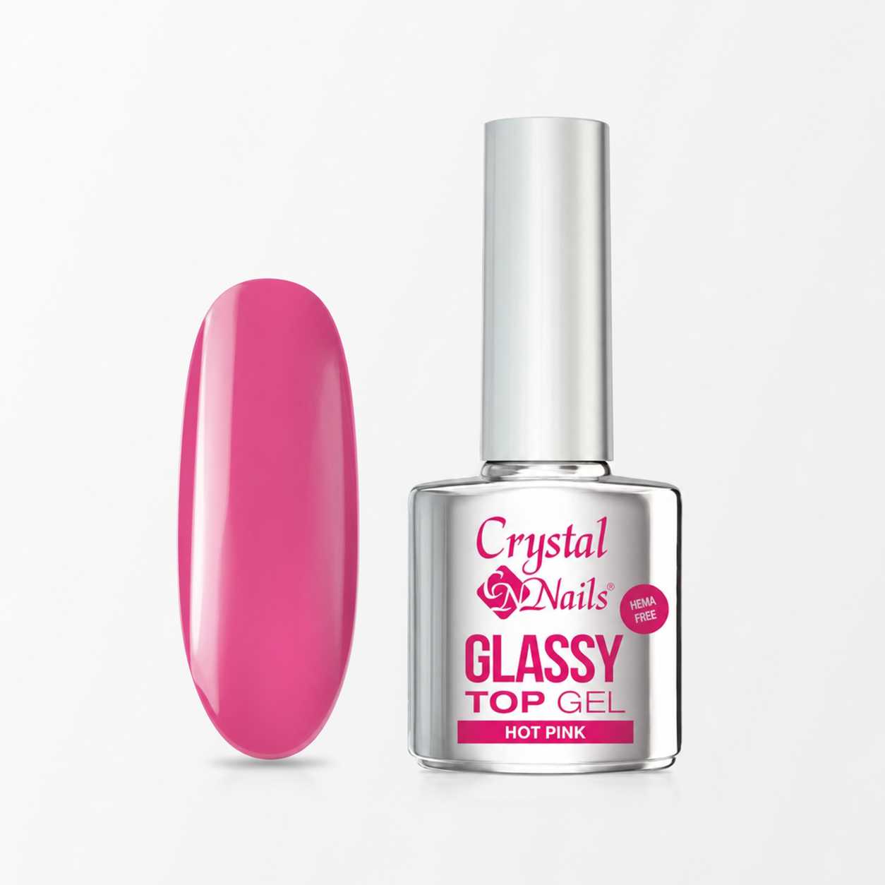 Glassy Top Gel - Hot Pink - 4ml - Crystal Nails