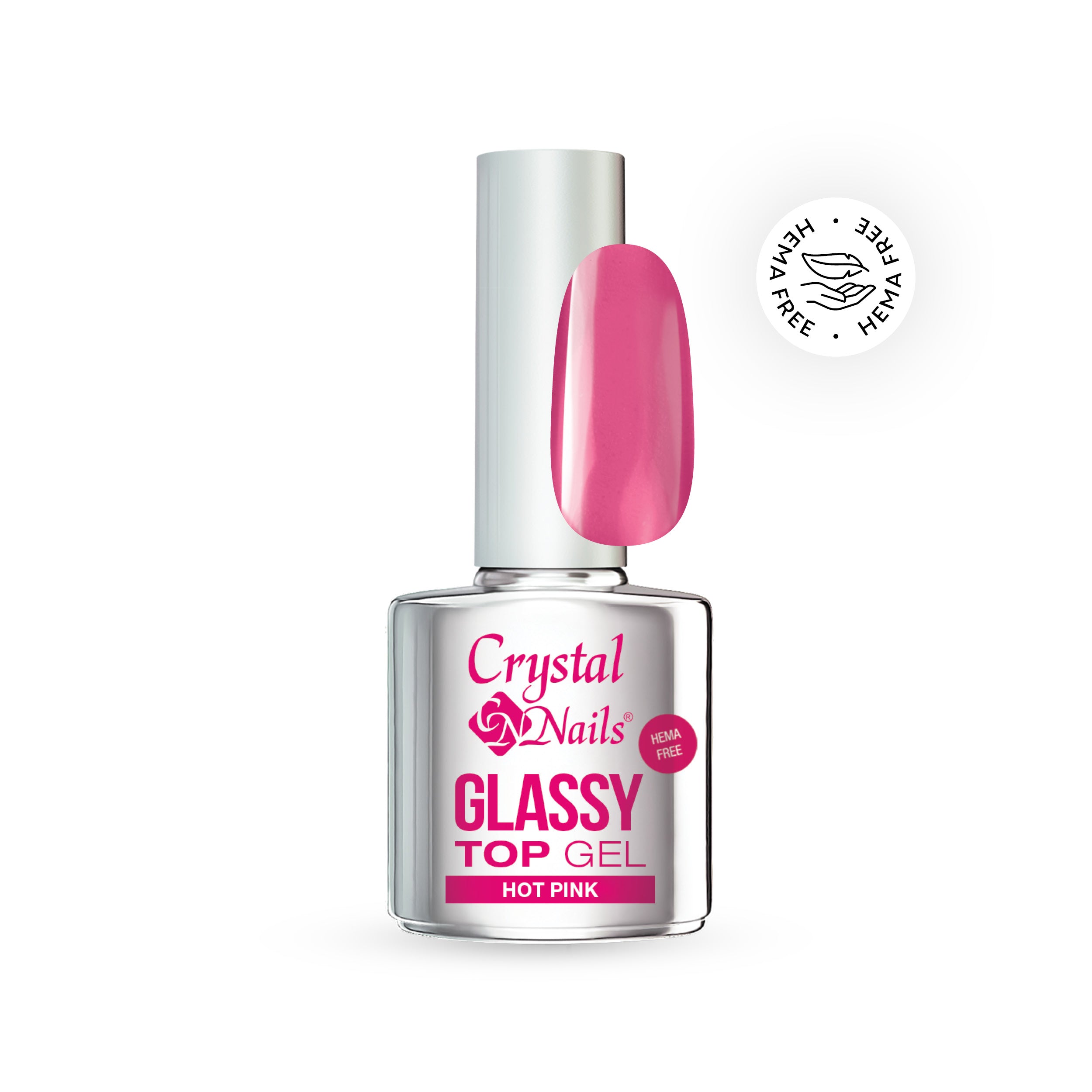 Glassy Top Gel - Hot Pink - 4ml – Crystal Nails