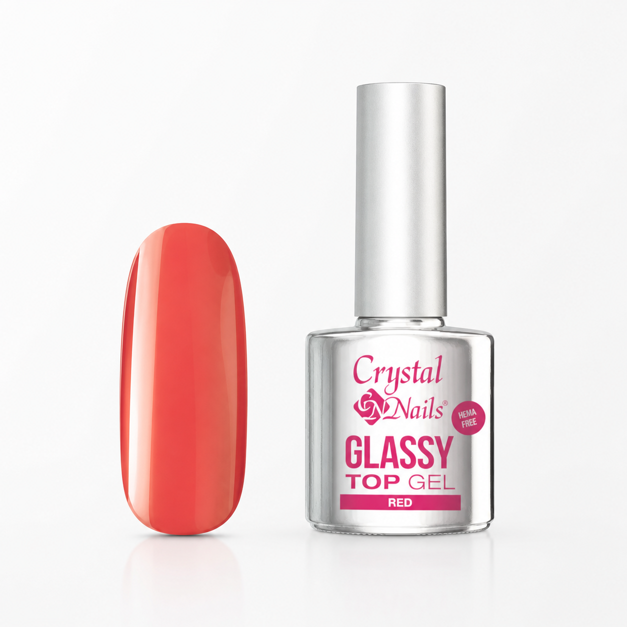Glassy Top Gel - Red - 4ml - Crystal Nails