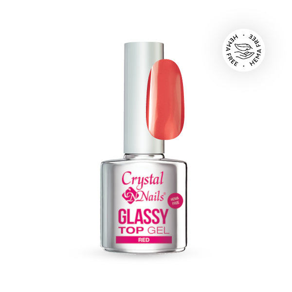 Glassy Top Gel - Red - 4ml – Crystal Nails