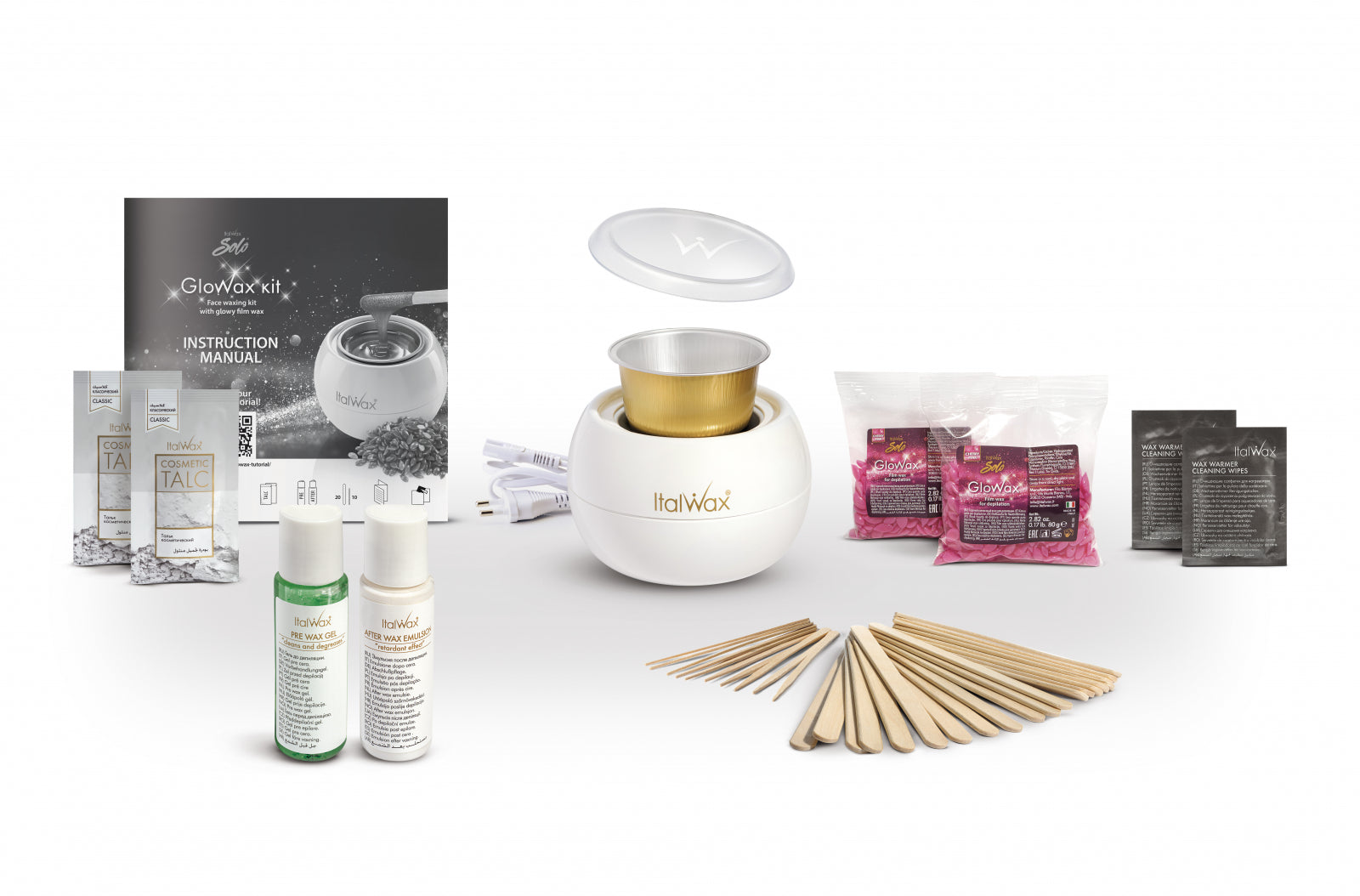 Glowax Kit complet pentru Epilare Italwax - 11 accesorii