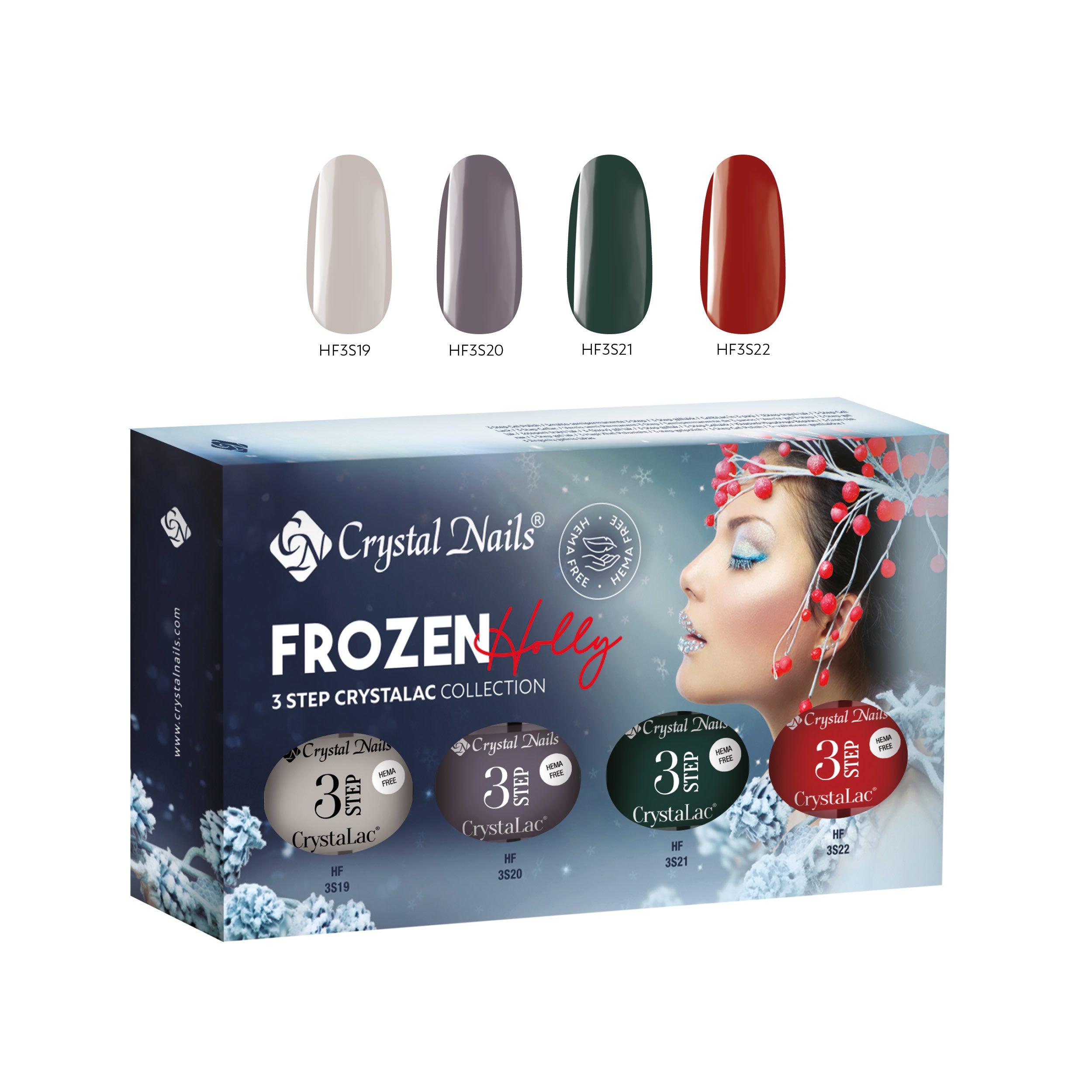 Kit - Frozen Holly - 3step CrystaLac 4x - 4ml – Crystal Nails