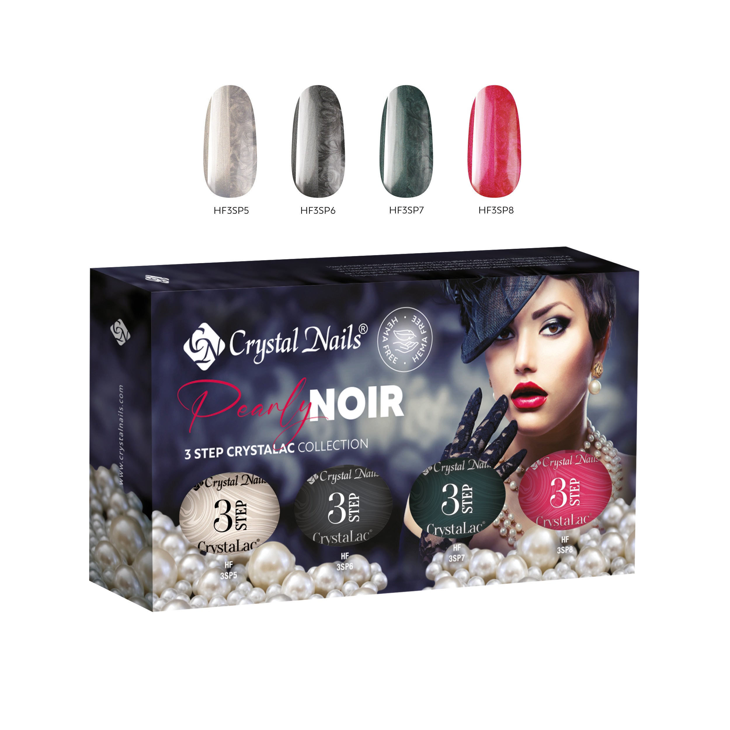 Kit - Pearly Noir - 3step CrystaLac 4x - 4ml – Crystal Nails