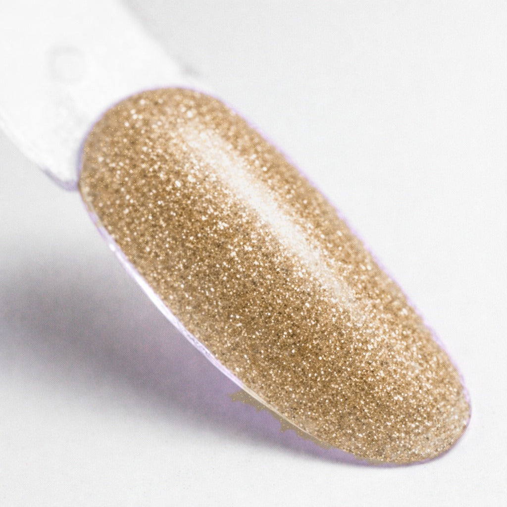 liquid-future-polygel-gold-15-ml-brillbird - nuanță pe tips