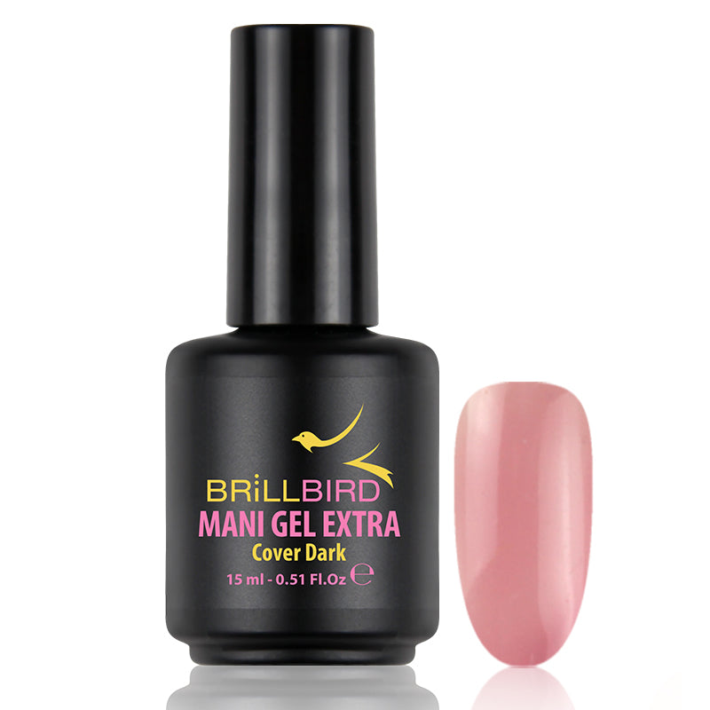 Mani Gel Extra Cover Dark - Rubber Base - 15 ml - BrillBird