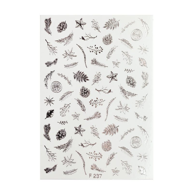 Nail Sticker Silver Leafs * – BrillBird