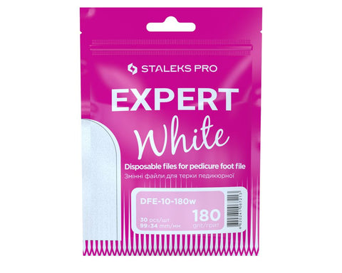Pile Albe Pedichiură - EXPERT 10 180 (30 buc) DFE-10-180W - Staleks