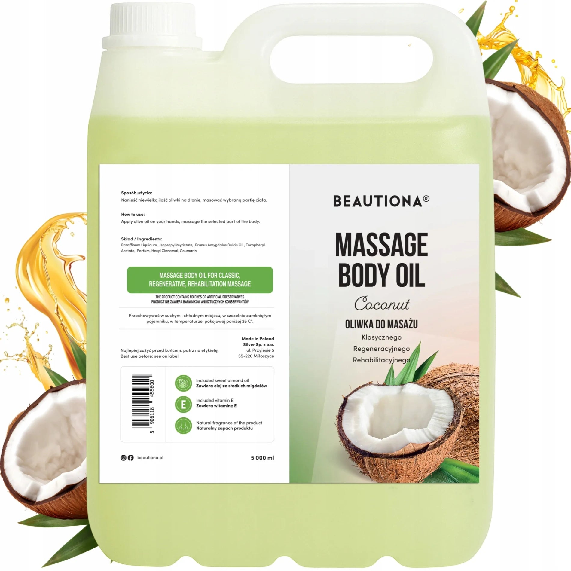 Ulei de masaj cu nucă de cocos 5L – Beautiona