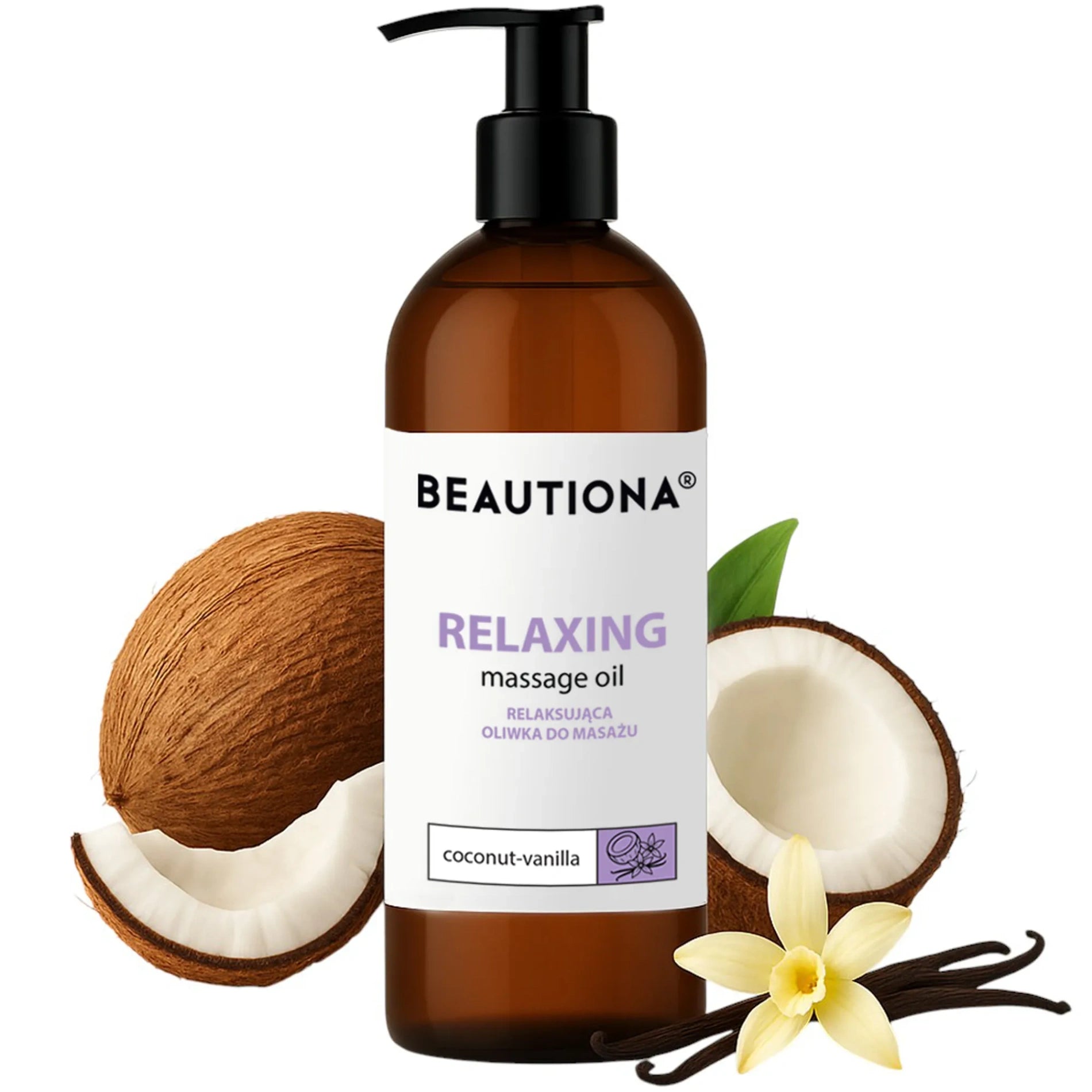 Ulei de masaj cu nucă de cocos și vanilie 500 ml – Beautiona