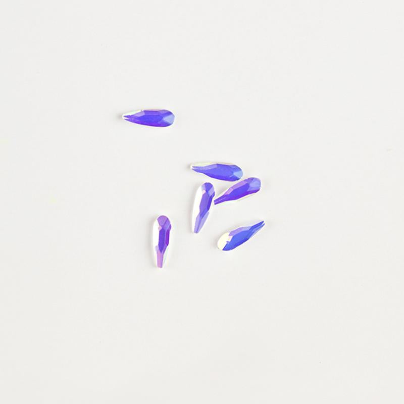 Rhinestone (10pcs) - Drop 2x6mm Pink AB * – BrillBird