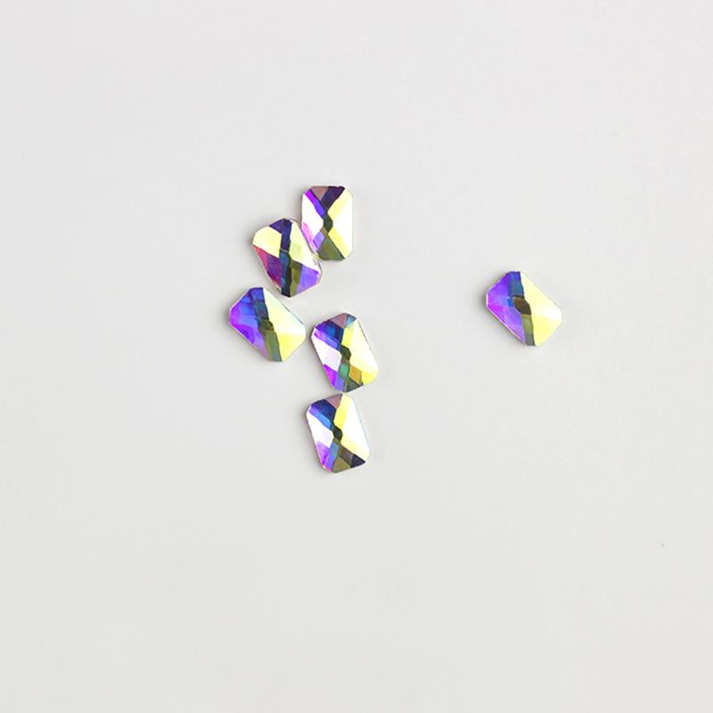 Rhinestone (10pcs) - Emerald 4x6mm Clear AB - BrillBird