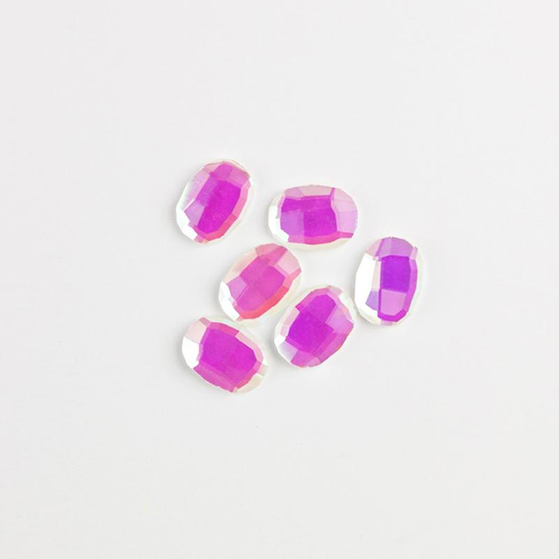 Rhinestone (10pcs) - Oval 8x6mm Pink AB * – BrillBird