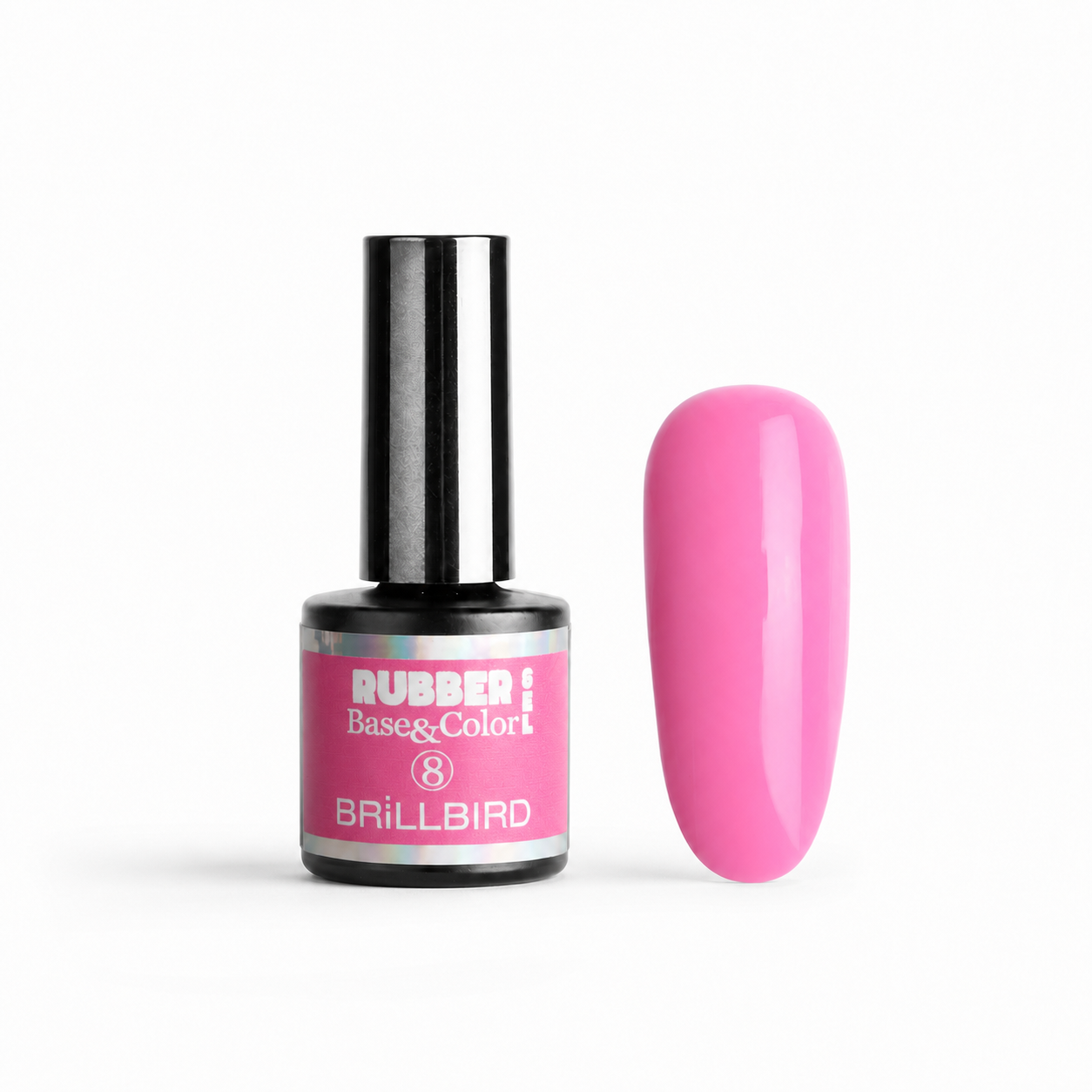 Rubber Base & Color 8 - BrillBird - flacon și swatch