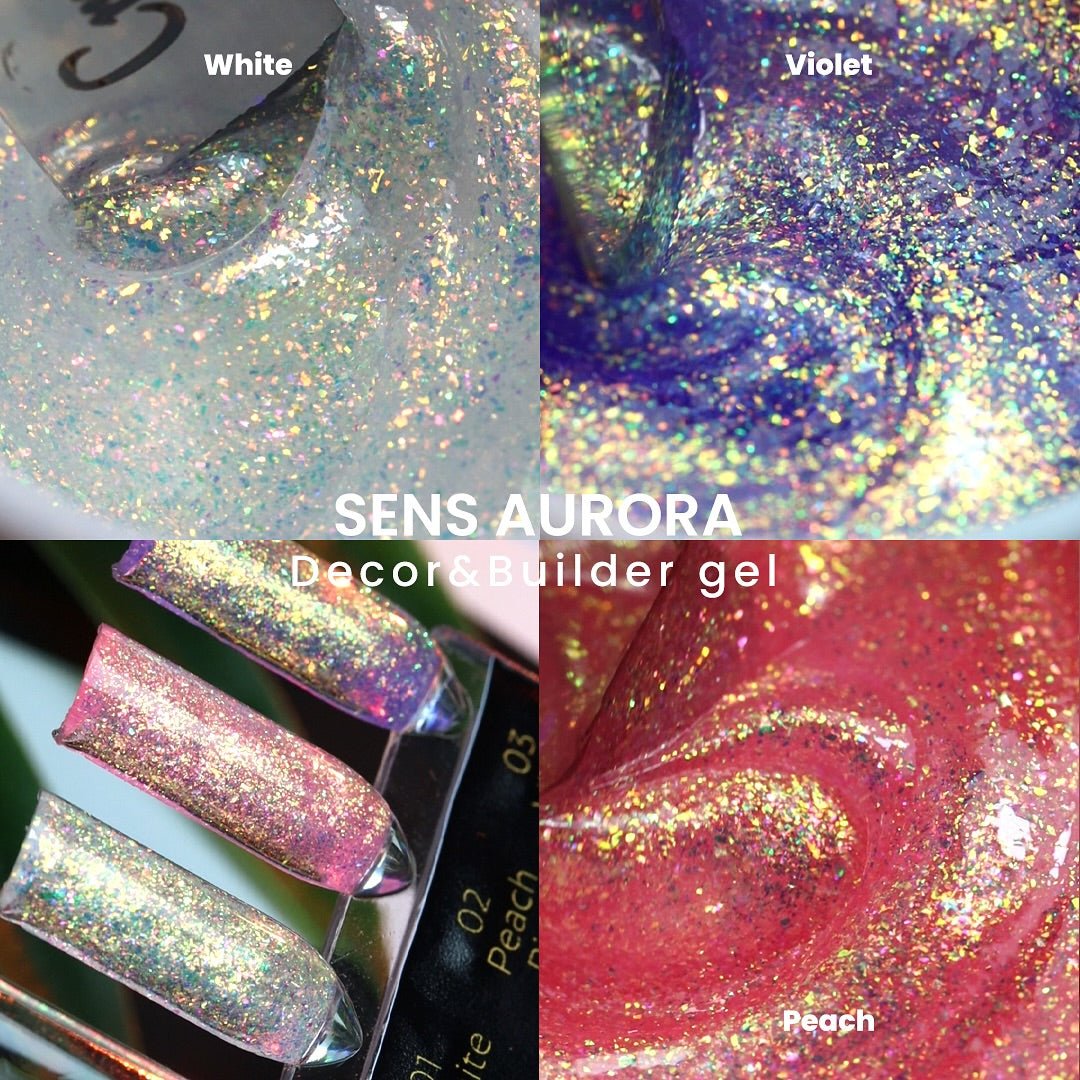 Sens Aurora Decor & Builder Gel  - 02 - Peach Pink - 5ml – Crystal Nails